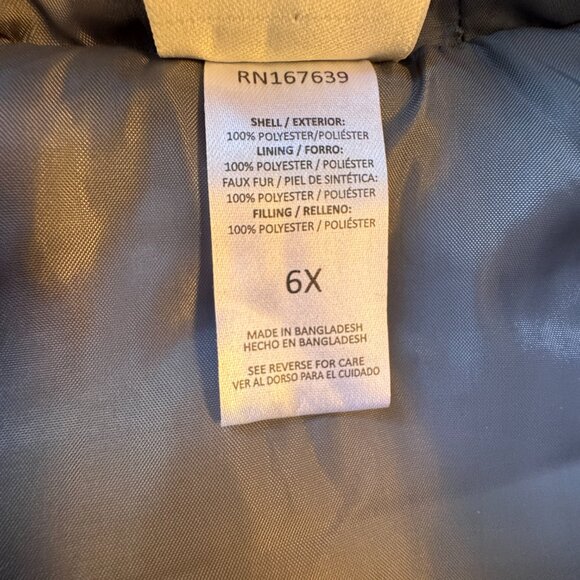 Nicole Miller Girls Puffer Vest Size 6X Gray Pink Faux Fur Trimmed Hood Cozy - Picture 8 of 9